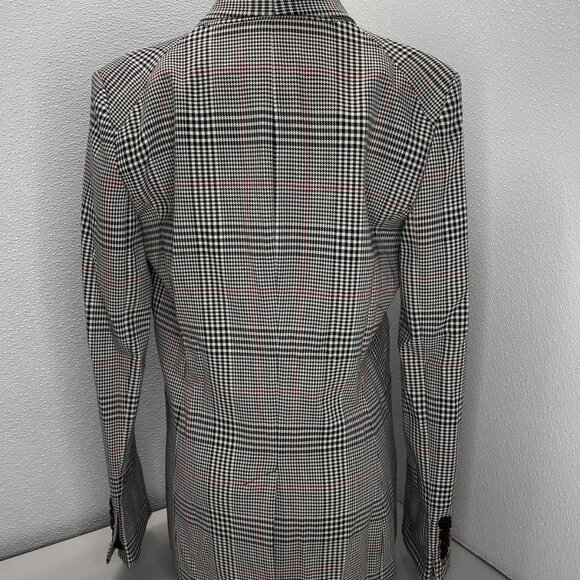 Veronica Beard Women’s Eva Plaid Blazer Jacket Size 4 White/Black — Single Breas - Picture 6 of 9